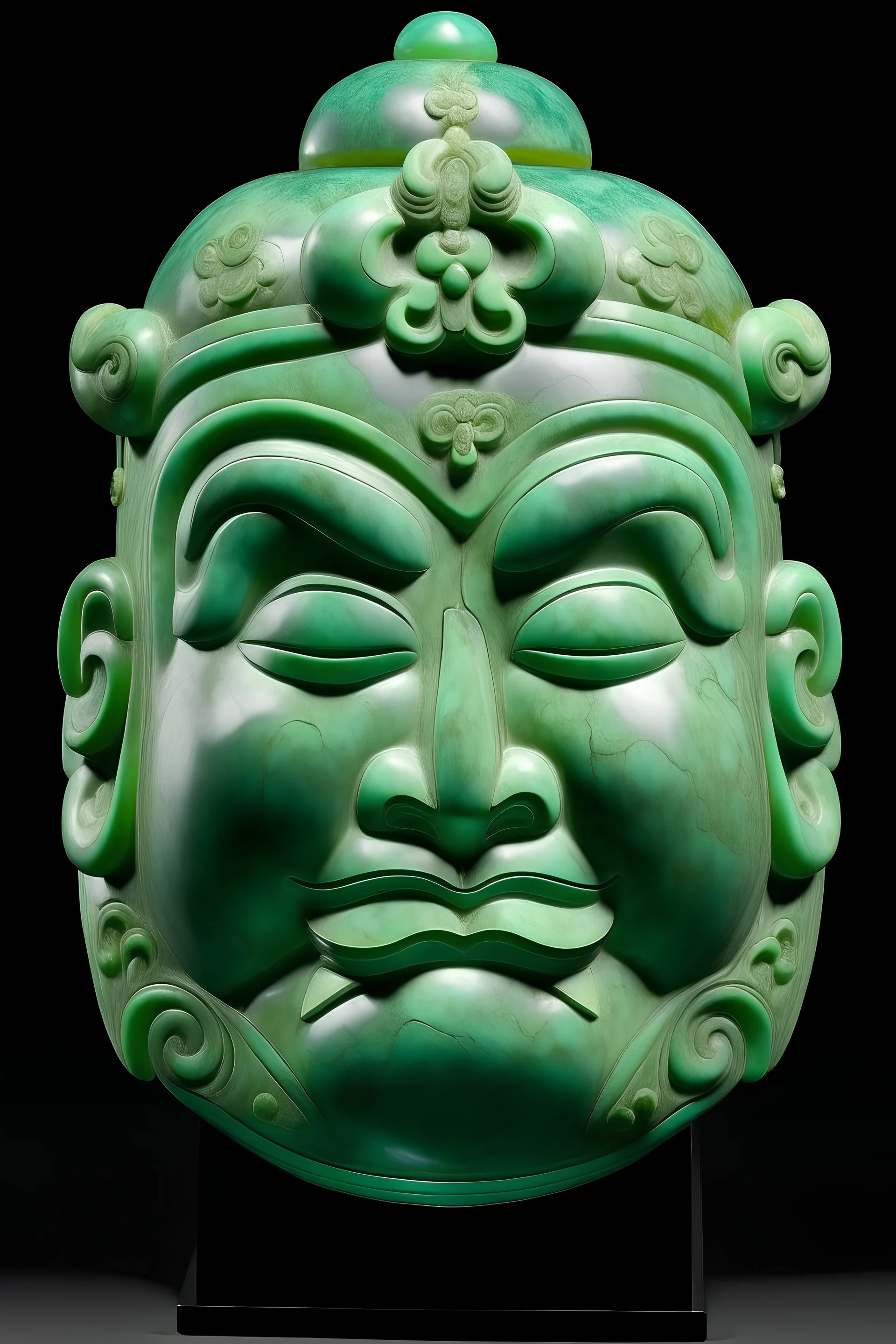 The face of the Chinese emperor made of jade