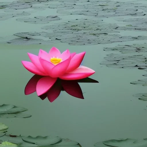 Lac avec lotus rose