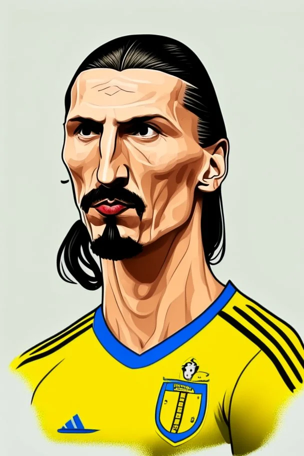 Zlatan Ibrahimovic Swedish football player ,cartoon 2d