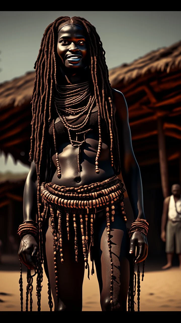 The body and soul of a beautiful woman with chains