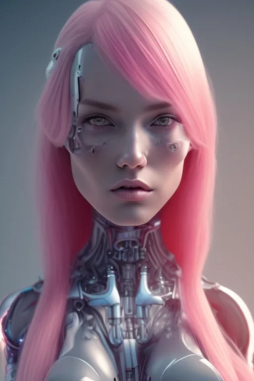 cyborg, pink hair,seven