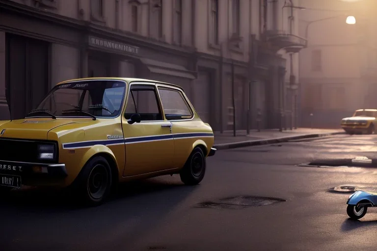 a renault 12 car version , 4k ,ultra realistic,concept 4k ,on street, parked