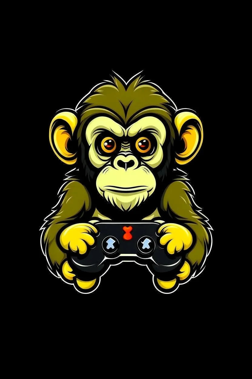 make a YouTube channel logo of a monkey with an Xbox controller