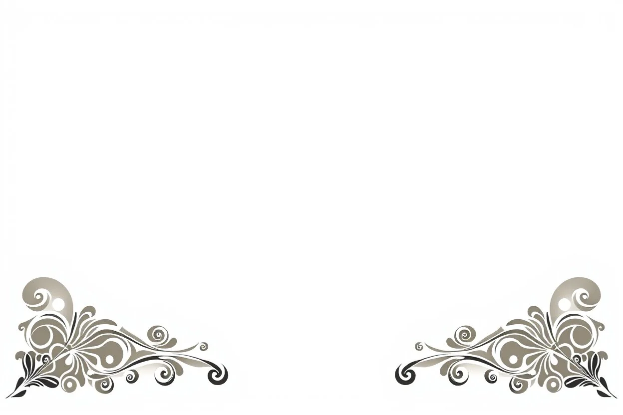 black bold filigree bottom corner elements, organic western, black on white vector