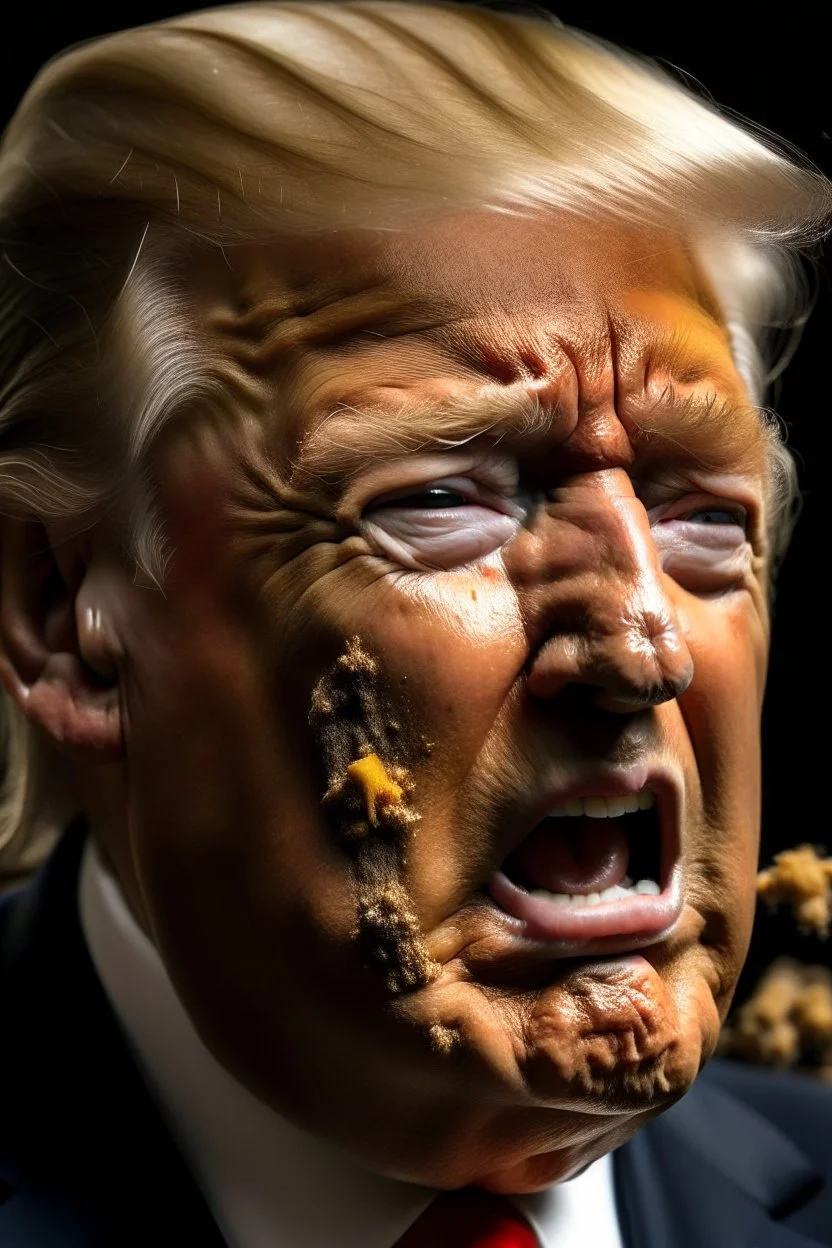 president donald trump with feces coming out of his mouth