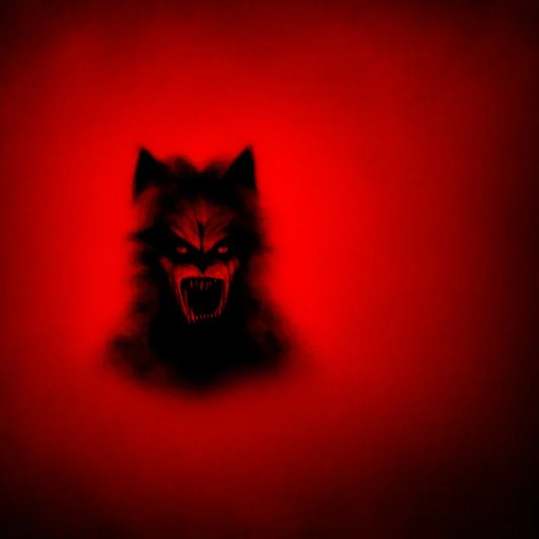 horror werewolf red background