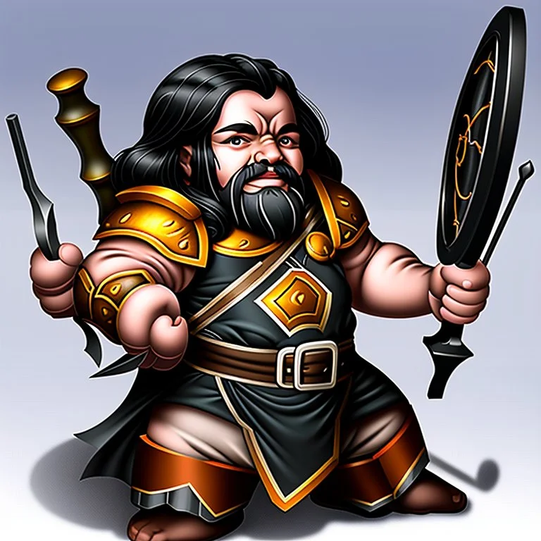 dwarf warrior with crossbow, black hair