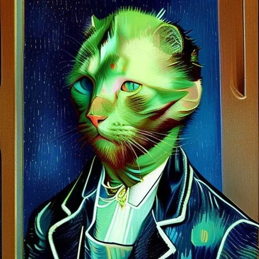 Portrait of a cat by Van Gogh