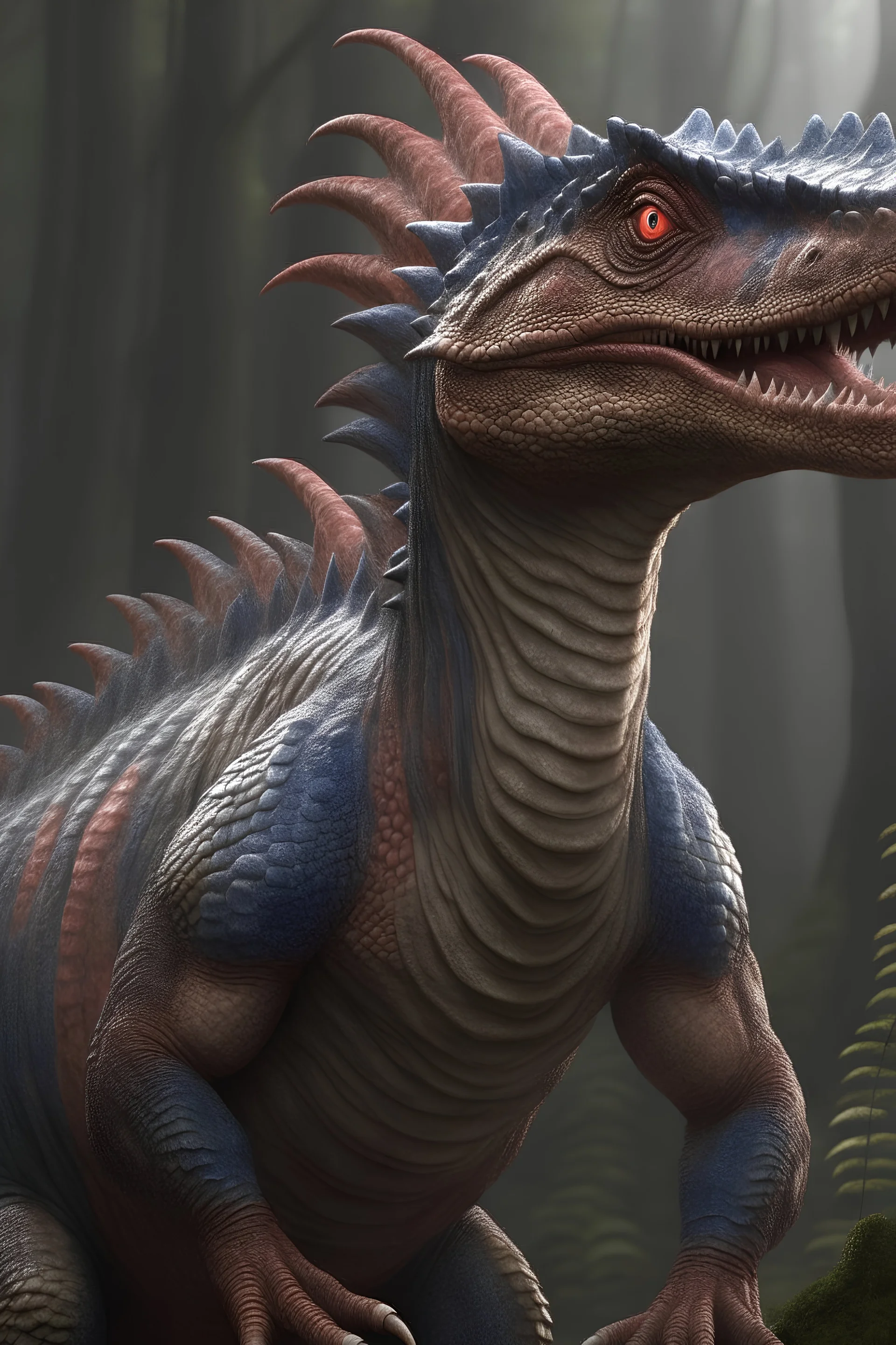 Dinosaur dragon animal , 3d 4k octane render, lifelike, photorealistic, artstation, illustration, smooth, sharp focus, ornate, intricate, complex, highly detailed, digital painting, smooth, art by tom bagshaw, akihiko yosh