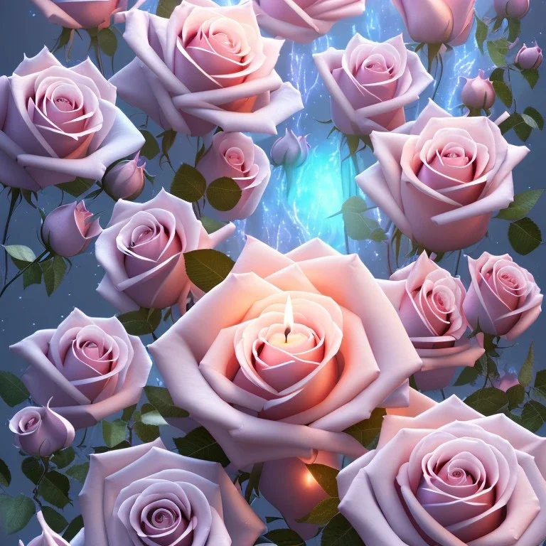 a magical flower white roses house in the woods, pink vertical, blue lake,sharp, vines, candlelit, endor, ornate, elegant, highly detailed, artstation, concept art, smooth, sharp focus, illustration, 8k, splash art, wallpaper, key visual