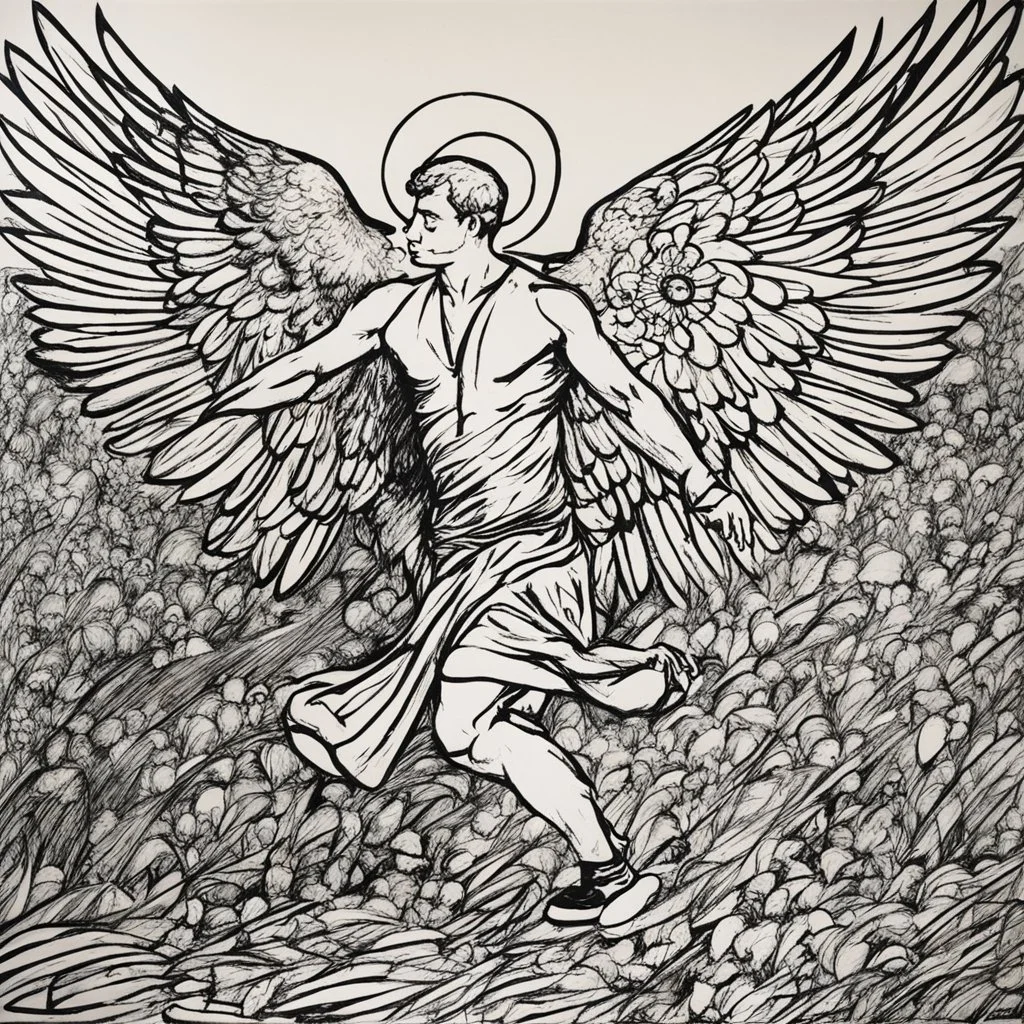 (art by the underground artist, Brion Gysin ) Jacob wrestling with angel