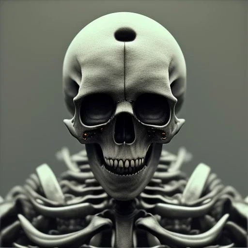 skeleton with blood samurai warrior in hr giger style, steam punk, realistic, made in octane, cinematic, ultra-realistic, extremely detailed octane rendering, 8K, VRAY Super Real ar 2:3, dof photorealistic futuristic 50mm lens hard lighting dark gray tintype photograph, realistic lighting, sepia color