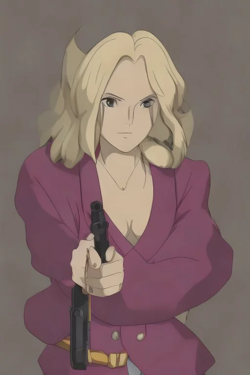 blonde woman with gun, photo realistic, highly detailed, high contrast, extremely sharp detail