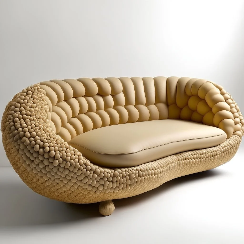 sofa inspired by the rounded pasta concept