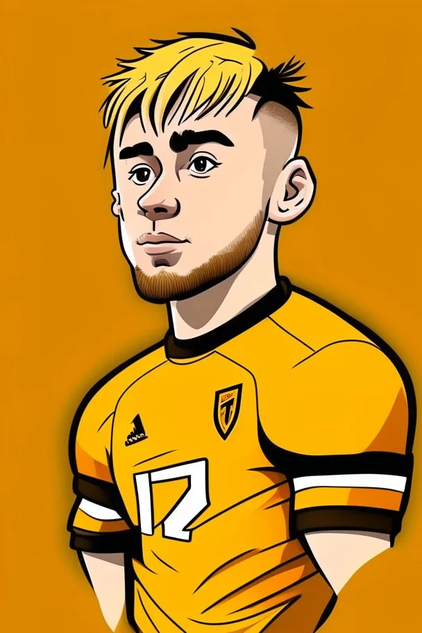 Jarrod Bowen English football player cartoon 2d