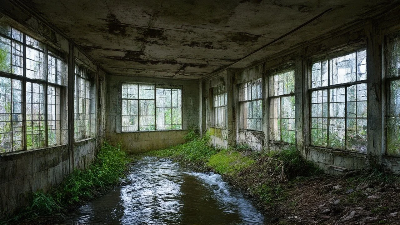 time loop repeating life in a abandoned building, at first I was alive and then I died there and I helped the soul to get out of there and all the souls left this building a flowing stream