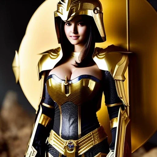 ultra detailed fullbody Portrait in oil on canvas of a beautiful busty woman with Saint Seya Gold Piscis armor with helmet,extremely detailed digital painting, extremely detailed face,crystal clear Big eyes, mystical colors ,perfectly centered image, perfect composition,rim light, beautiful lighting,8k, stunning scene,extremely sharp detail,finely tuned detail, ultra high definition raytracing, in the style of robert e howard and pablo oliveira and Ken Kelley and Ohrai Noriyoshi and Simon Bisle