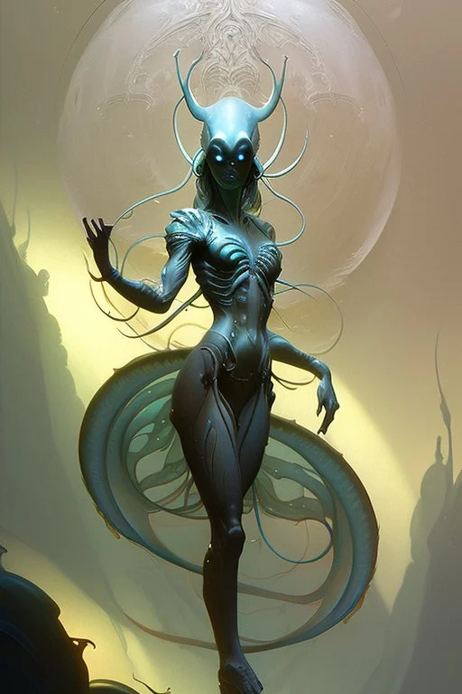 Alien Aquatic, fantasy, intricate, elegant, highly detailed, digital painting, artstation, concept art, matte, sharp focus, illustration, art by greg rutkowski and alphonse mucha and andreas rocha