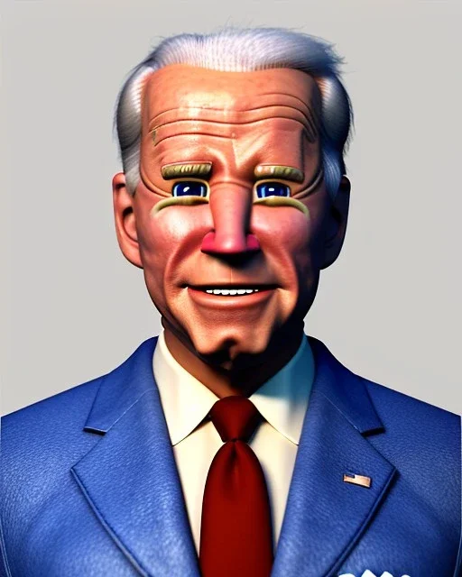 Waist up Portrait, joe Biden as muppet Sesame Street, Blue suit retro style, photo studio, unreal engine 5, concept art, art station, god lights, ray tracing, RTX, lumen lighting, ultra detail, volumetric lighting, 3d.