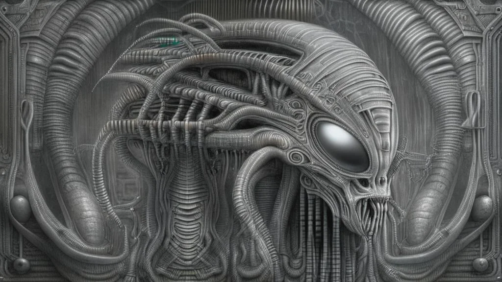 Alien Life in the style of H. R. Giger