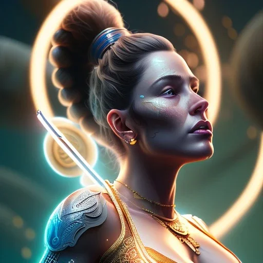 portrait of leonidas as a yoga woman,4k, Highly Detailed, perfect eyes, Digital Illustration, Cinematic Lighting, Realistic, Sharp Focus, Centered, Beautifully Lit, Bioluminescent by Stanley Artgerm Lau