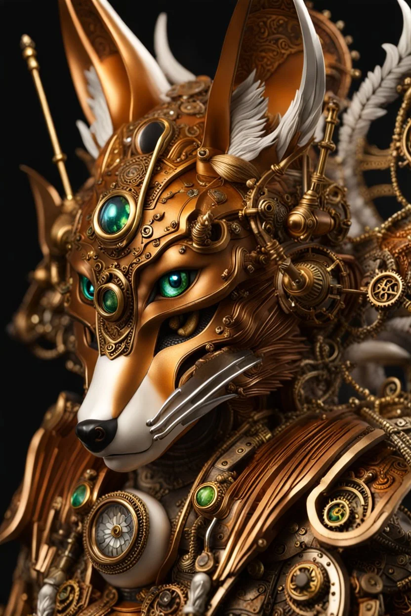 Kitsune Steampunk calidad ultra intrincado hiperdetallado (full body : 1.5)