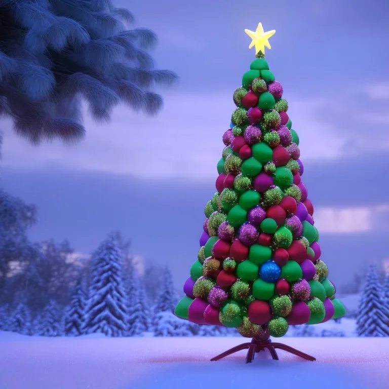 christmas tree made out of candy, 4k, 8k, highly detailed, cinematic, ultra photorealistic, ultra realistic, volumetric lighting