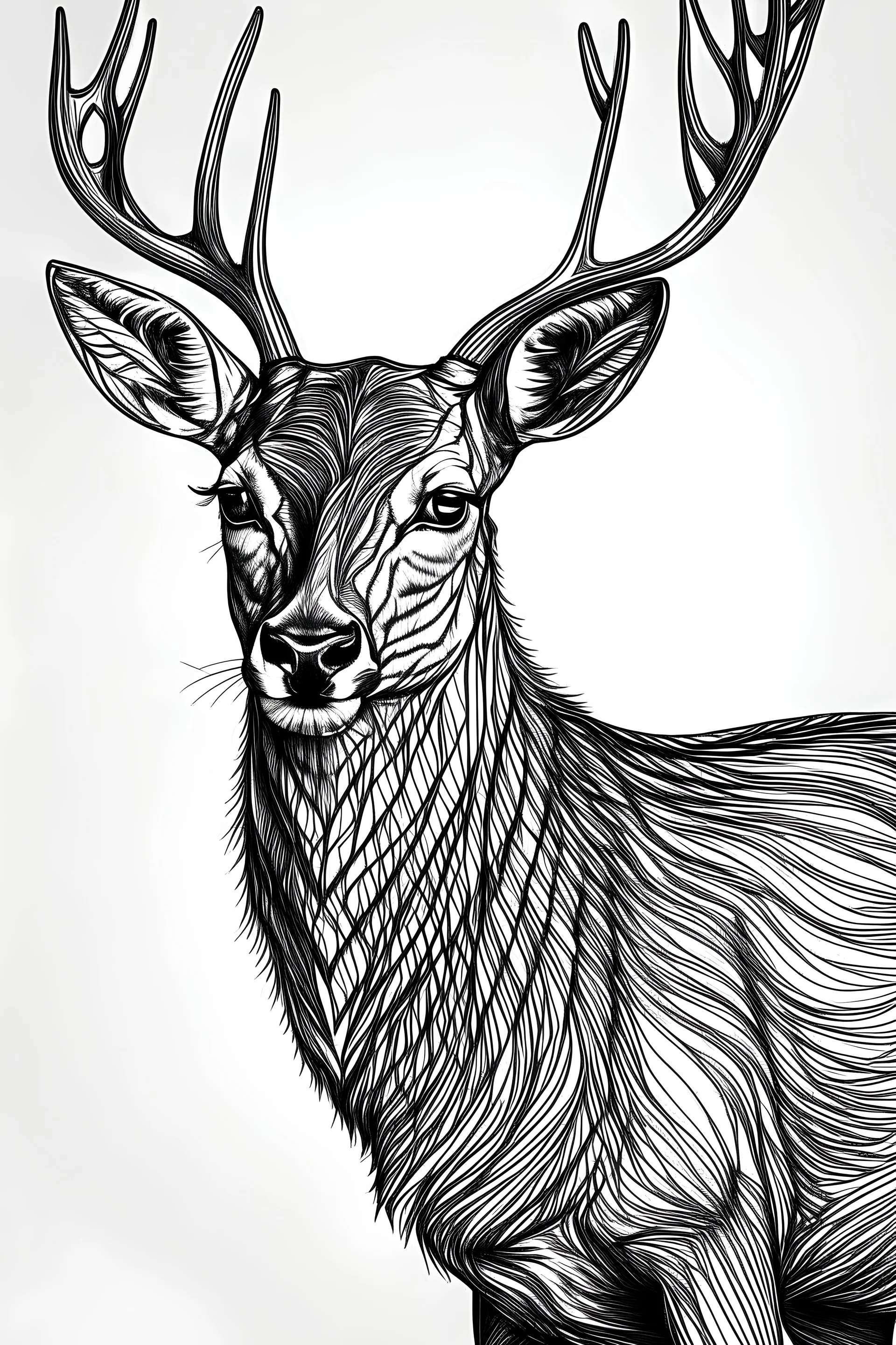 Deer line art