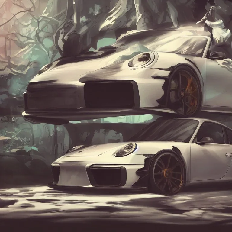 a photo of a beautiful 911 rs, art by lois van baarle and loish and ross tran and rossdraws and sam yang and samdoesarts and artgerm and saruei, digital art, highly detailed, intricate, sharp focus, Trending on Artstation HQ, deviantart, unreal engine 5, 4K UHD image