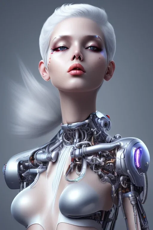 cyborg, white hair, sexy, perfect, real, dream