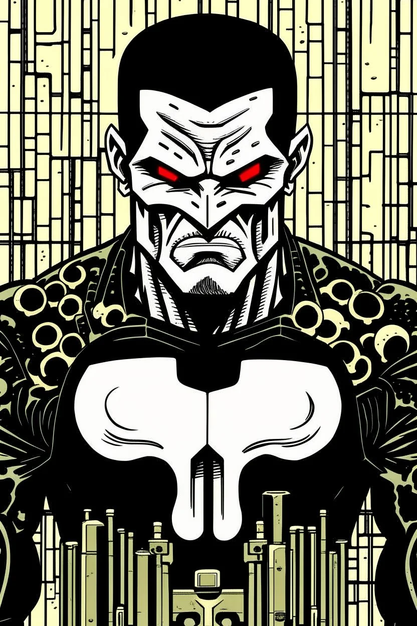 punisher sku;; john mcaffee in the style of Hiroshi Nagai