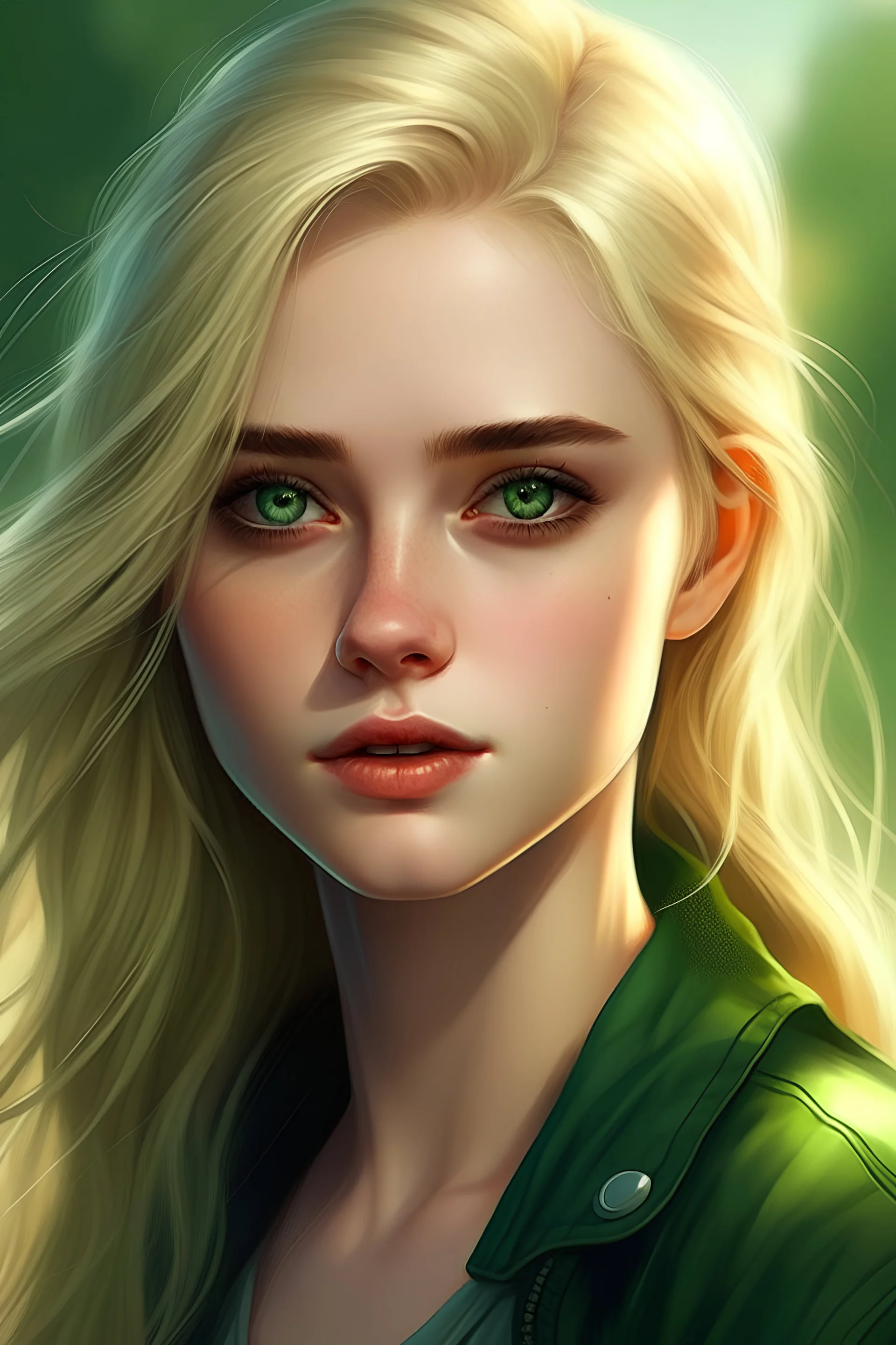 a beautiful girl with blond hair and green eyes in « The Outsiders by S.E Hinton » universe