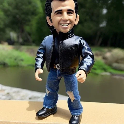 figure smile Fonzie arthur fonzarelli young greaser jacket winkler toy doll face boot (plastic black hair) full body in package (two thumbs-up) 2022