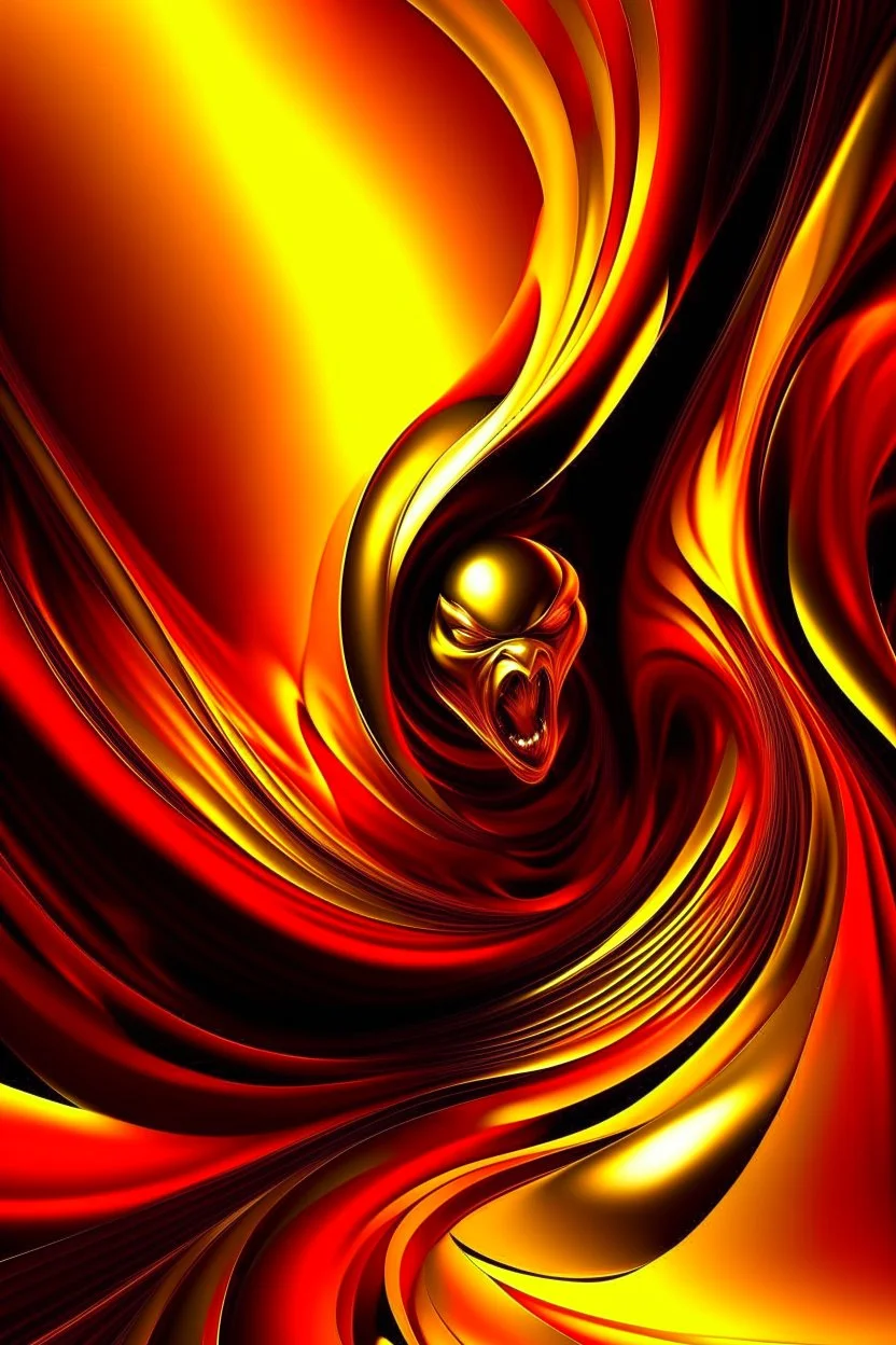 cartoon gold orange light yellow red abstract 3D wallpaper