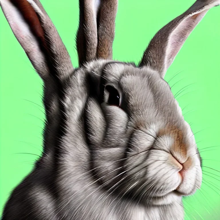 rabbit portrait by Van Gogh, black background