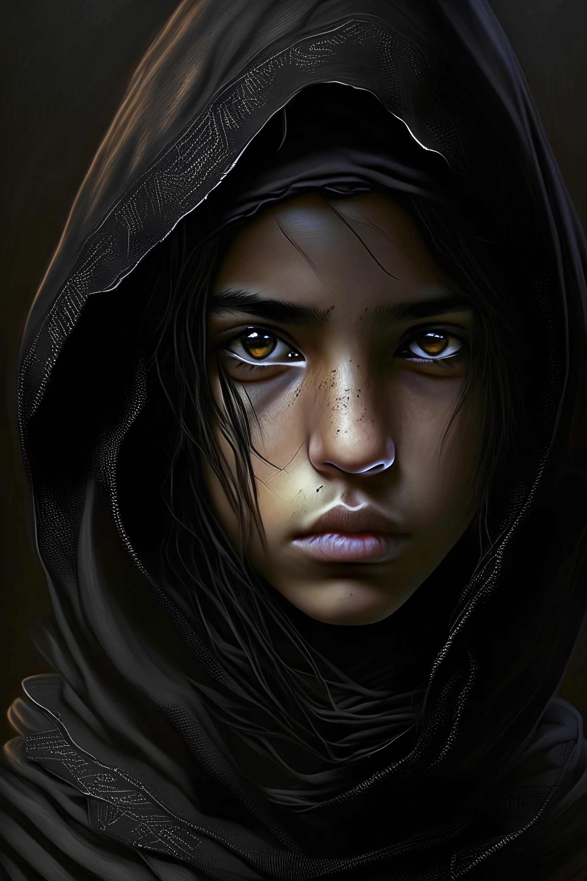 18 year old vistani girl, black hood