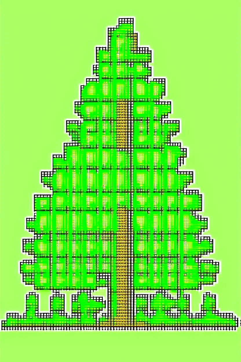 2d pixel art spruce tree