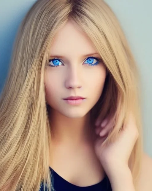 Beautiful blonde blue eyes girl