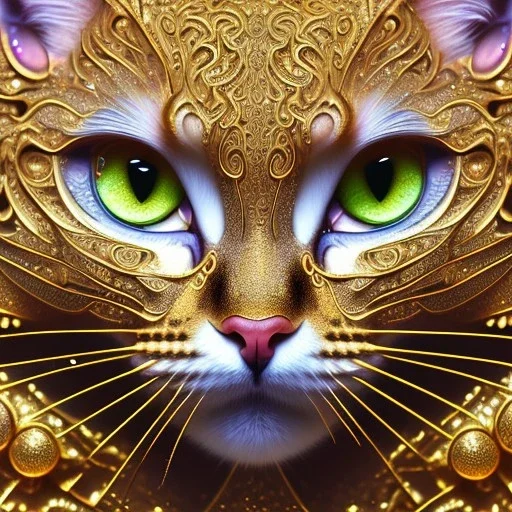 3d cute cats, beautiful rich, detailed yin and yang symbol, shiny, intricate, gorgeous, ultrafine detail, hyperrealism, trending , sharp focus, intricate details, highly detailed, glowing, glitter, complementary colours