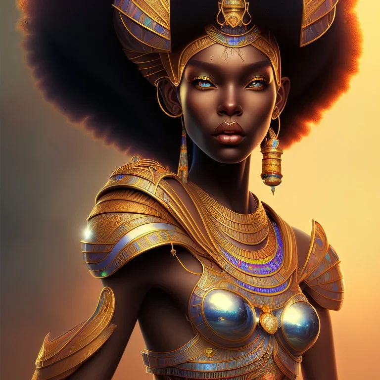 sango fantasy, fantasy magic, intricate, sharp focus, illustration, highly detailed, digital painting, concept art, matte, masterpiece head sexy view black African beauty black afro hair earth lady Golden falcon head Egyptian princess