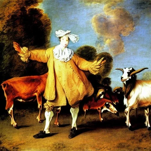 Goats as super heros Jean-Antoine Watteau