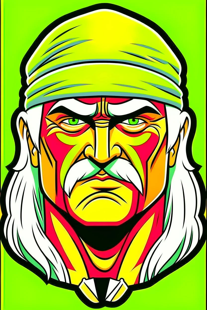 face Hulk Hogan Professional wrestler cartoon 2d