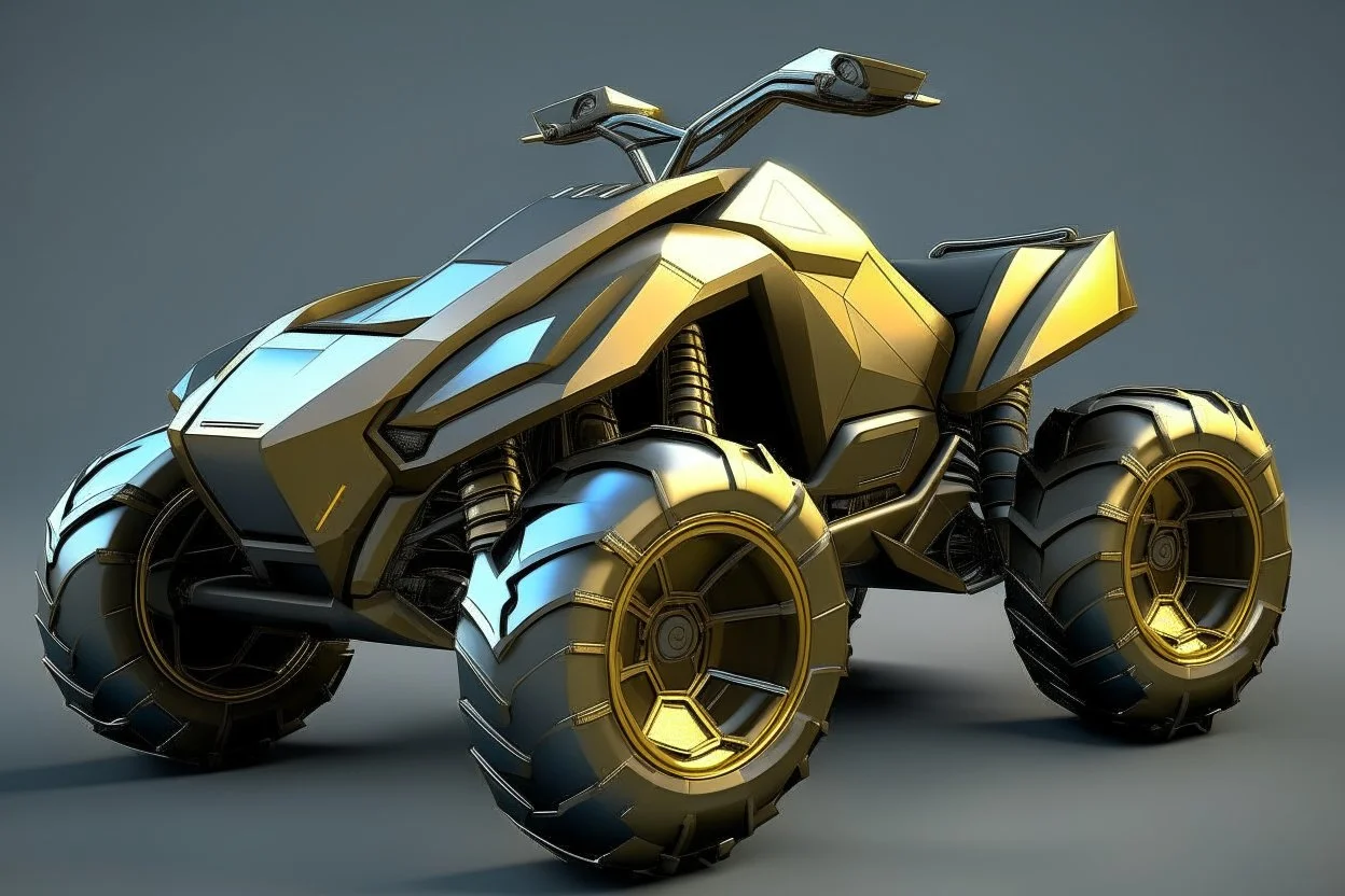 lowpoly metallic atv