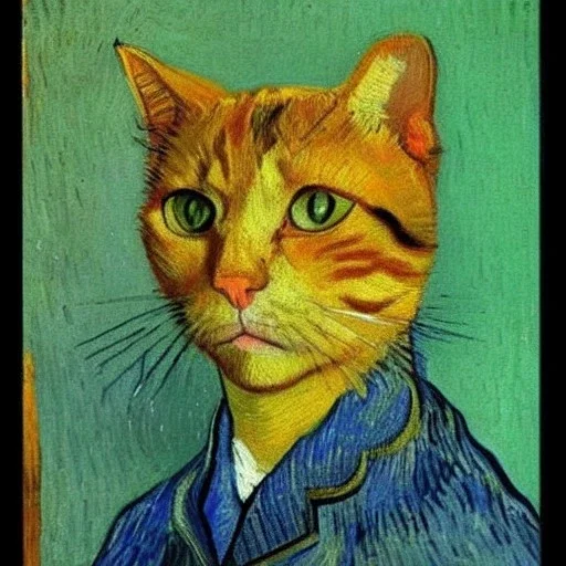 Portrait of a cat by Van Gogh