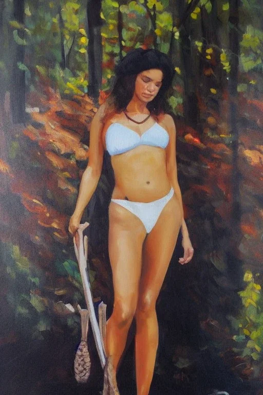 Full body portrait, painting, medium shot lady Style of Quest For Fire