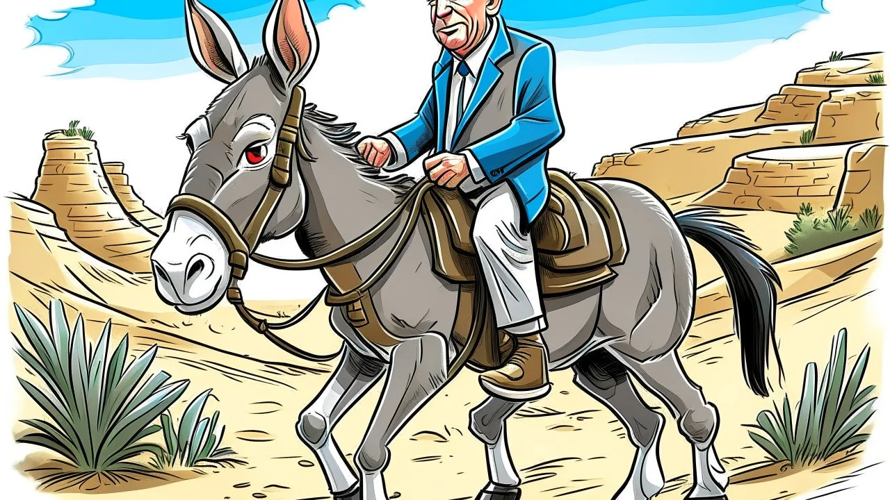 نتنياهو راكب حمار