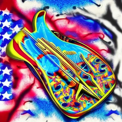 PEACE electric guitar PEACE psychedelic hippie trippy acid LSD PEACE GUITAR peacesign AMERICAN FLAG SUNGLASSES