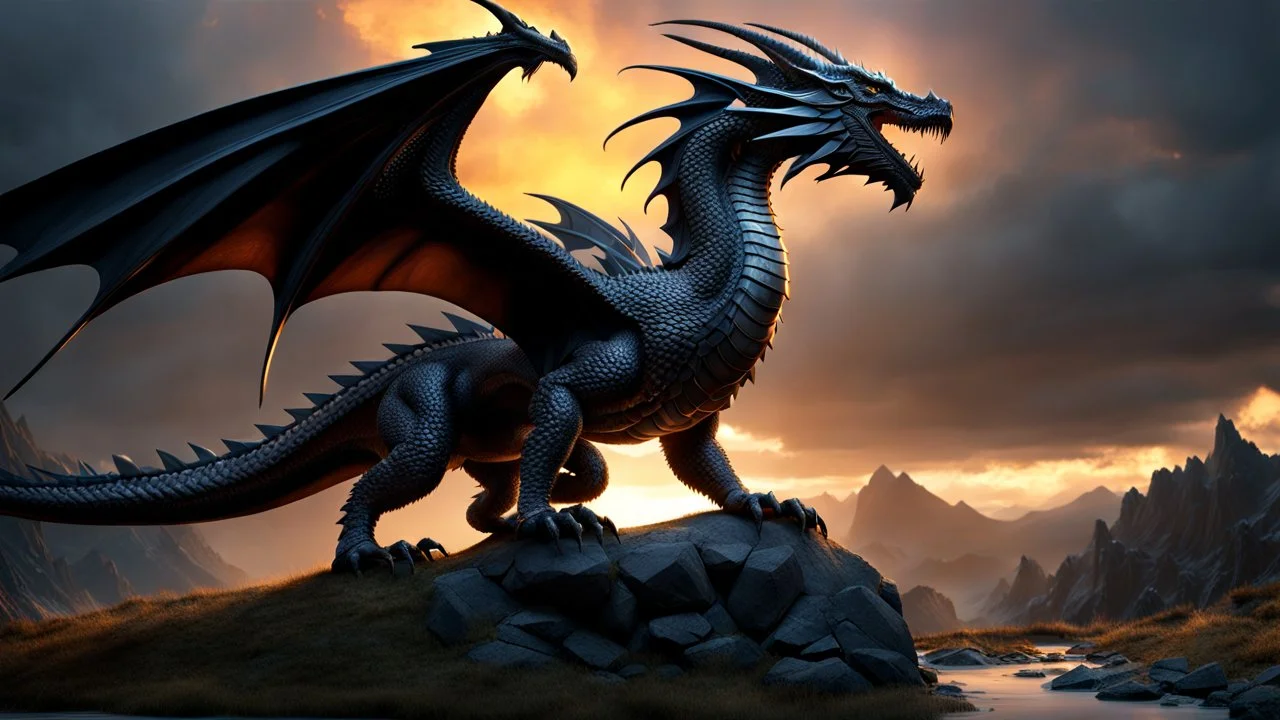 a dragon made of mithril. exquisite realism, a masterpiece, fantasy concept art, dynamic lighting, hyperdetailed, intricately detailed, deep color, Unreal Engine, volumetric lighting , Epic cinematic brilliant stunning intricate meticulously detailed dramatic atmospheric maximal,