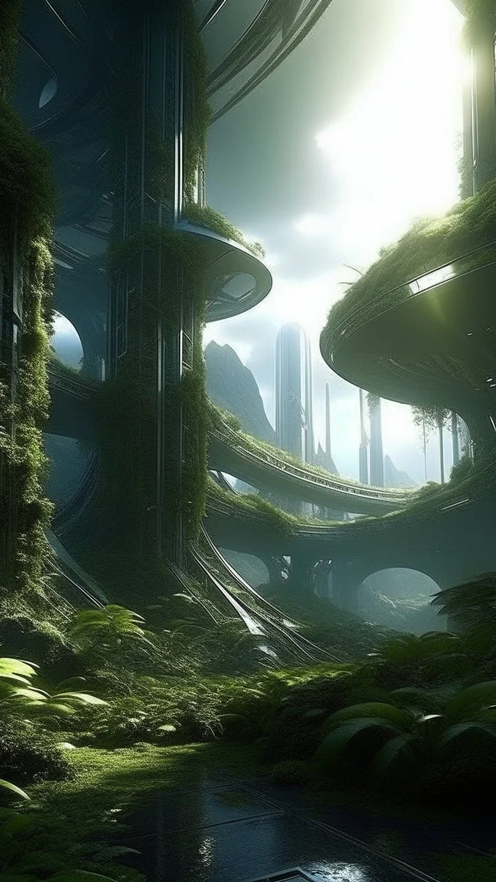 sci fi planet, jungle fortress, zaha hadid