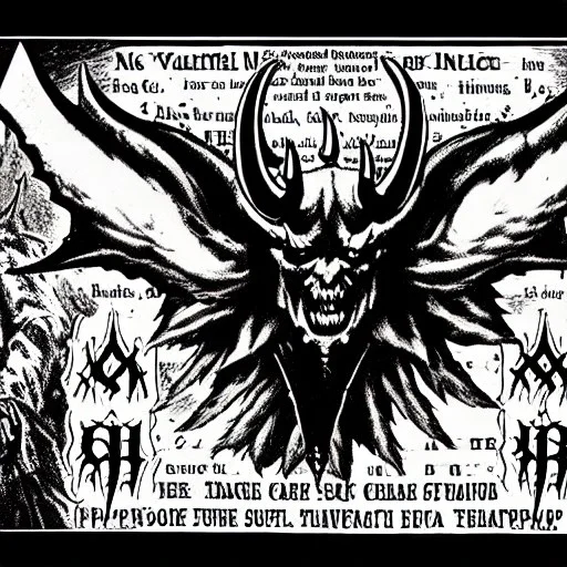 Devil demon satan king knights war code prophecy black and white